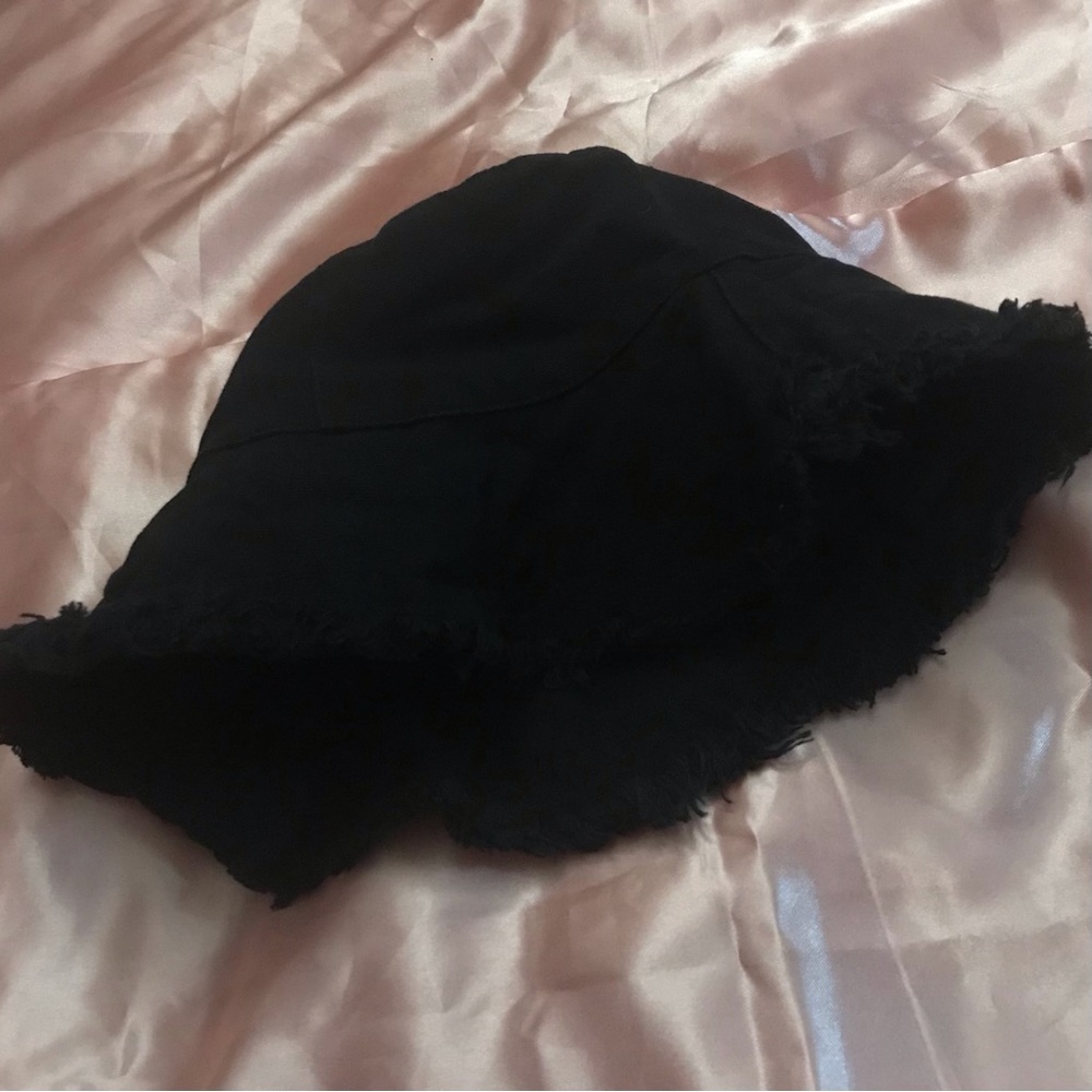 Black denim bucket hat